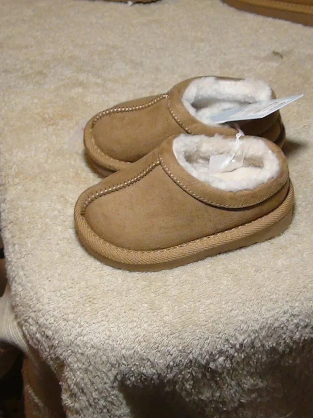 Cat & Jack baby Toddler Jude Suede Faux Slippers Clogs Brown